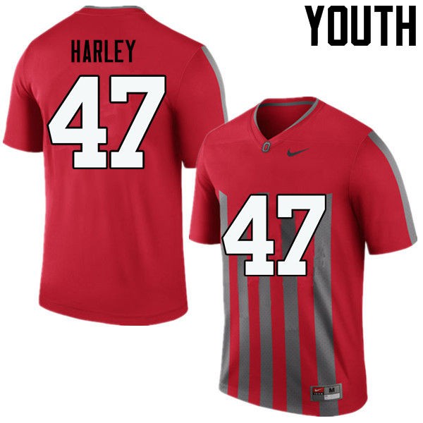 Ohio State Buckeyes #47 Chic Harley Youth Stitch Jersey Throwback
